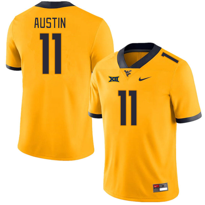 West Virginia Mountaineers #11 Tavon Austin College Football Jerseys Stitched Sale-Gold